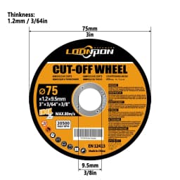 Loonpon 3inch/75mm Metal Cutting Disc Cut Off Wheels Circular Saw Blade Grinding Discs Angle Grinder Wheel For Stainless Steel