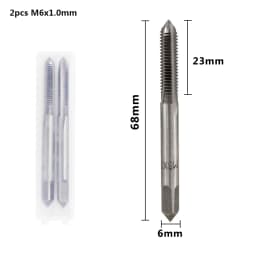 CMCP 2pcs M2 M3 M4 M5 M6 M7 M8 M10 M12 M14 M16 HSS Screw Tap Drill Bit Set Metric Thread Tap Straight Flute Plug Tap Hand Tools