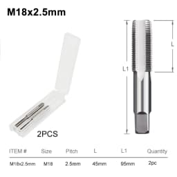 CMCP 2pcs M2 M3 M4 M5 M6 M7 M8 M10 M12 M14 M16 HSS Screw Tap Drill Bit Set Metric Thread Tap Straight Flute Plug Tap Hand Tools