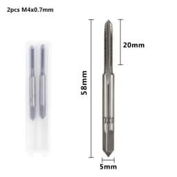 CMCP 2pcs M2 M3 M4 M5 M6 M7 M8 M10 M12 M14 M16 HSS Screw Tap Drill Bit Set Metric Thread Tap Straight Flute Plug Tap Hand Tools