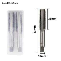 CMCP 2pcs M2 M3 M4 M5 M6 M7 M8 M10 M12 M14 M16 HSS Screw Tap Drill Bit Set Metric Thread Tap Straight Flute Plug Tap Hand Tools
