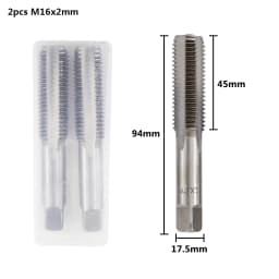 CMCP 2pcs M2 M3 M4 M5 M6 M7 M8 M10 M12 M14 M16 HSS Screw Tap Drill Bit Set Metric Thread Tap Straight Flute Plug Tap Hand Tools
