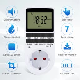TM02 Electronic Digital Timer Kitchen Timer Socket Outlet 230V 110V 12/24 Hour Cyclic Outlet Programmable Timing EU FR US Plug