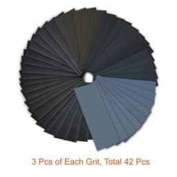 42Pc Wet Dry Sandpaper 120 To 3000 Grit Assortment Abrasive Paper Sheets For Automotive Sanding Wood Furniture Finishing 23*9 cm