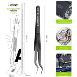 LUOWEI IS-20 3D Tweezers High Precision Flying Line Super Hard Tweezer for Soldering and IC Chip Micro-repair Pliers