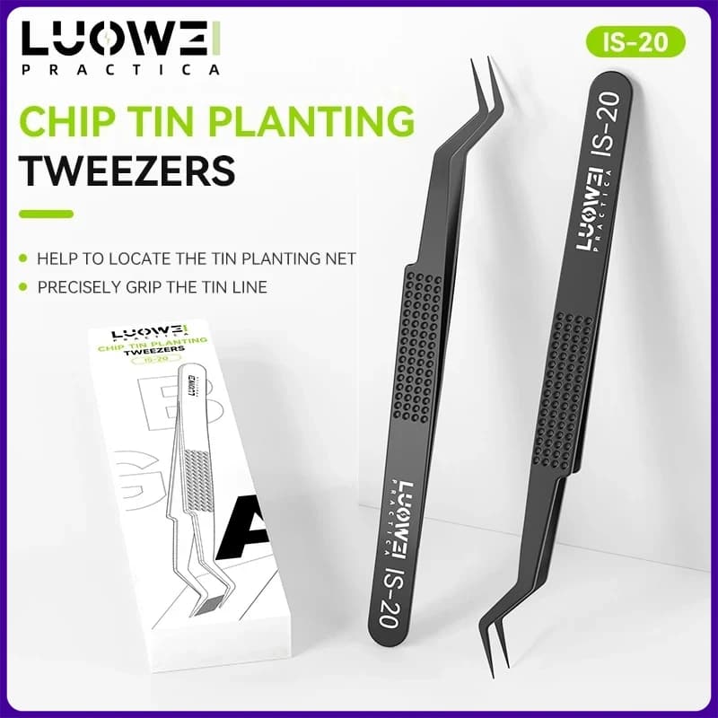 LUOWEI IS-20 3D Tweezers High Precision Flying Line Super Hard Tweezer for Soldering and IC Chip Micro-repair Pliers