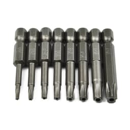8pcs 50mm 5 Point Torx Drive Bit Set 1/4" Hex Shank Electric Screwdriver Bit Kit T8-T40 Power Tools With Center Hole