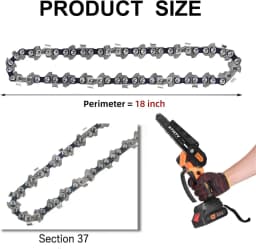 6 Inch Chainsaw Chain 1/4" Pitch .043" Gauge 37 Drive Links Pole Saw Chain Mini Electric Steel Chainsaw Chains Replacement