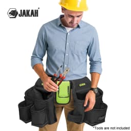 Jakah Tool Belt, Tool Rig, Durable, Premium Tool Belt Organizer Tool Bag with Adjustable Waist Strap Hammer Holder HL047