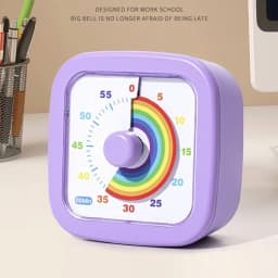 60 Minutes Visual Timer Round/Square Ultra Silent Countdown Alarm Clock Self-discipline Visualization Kitchen Timer Indoor