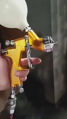 Tpaitlss Car Spray Gun GTl Pro Painting Gun TE20/T110 1.3mm/1.8mm Nozzle Glod with Mixing 600ml Cup Water Based Air Spray Gun