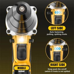 Brushless Electric Rivet Gun Cordless 3.2-4.8mm Rivet Nut Gun Drill Insert Automatic Riveting Power Tool for Dewalt 20V Battery