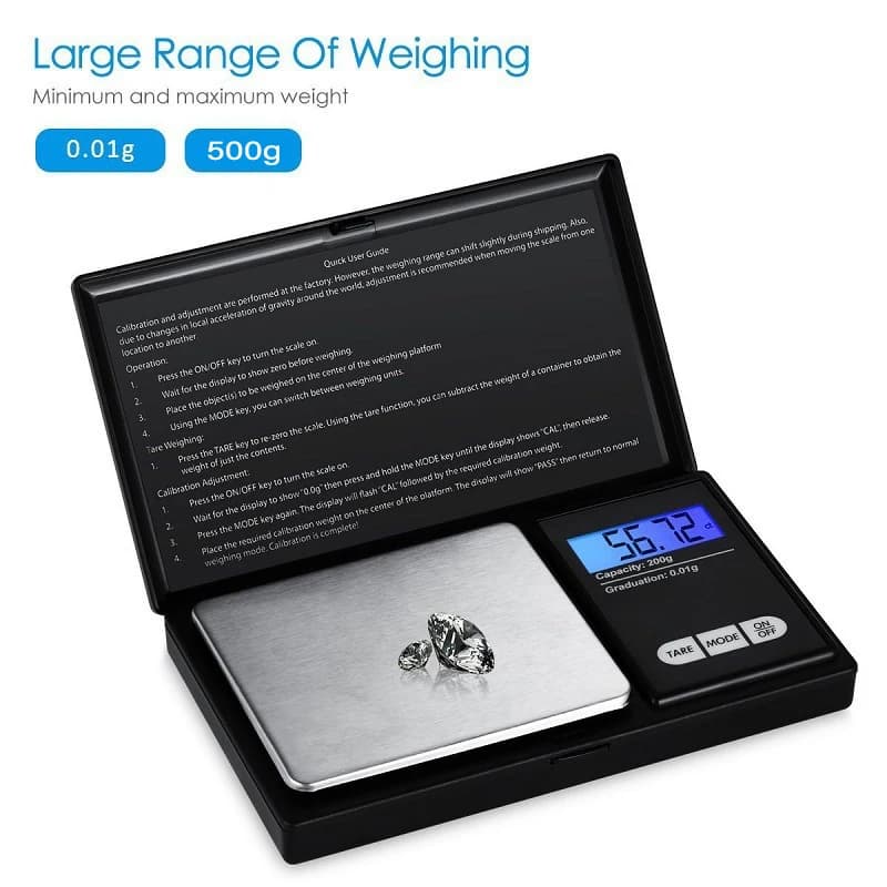 Mini Electronic Scale Pocket Digital Scale for Gold Sterling Silver Jewelry Scale Precision Scale 200/500g/1000gX0.01g/0.1g