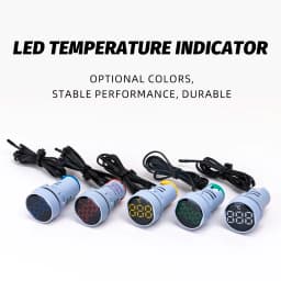 22mm Small Mini LED Light Display Thermometer Digital Temperature Meter Indicator AC 50-380V 220V -20-120'C Temperature Display