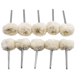 STONEGO 10PCS Wool Wheel Polishing Head with 3mm Shank for Buffing Polishing Jewelry Metals Rotary Tool Accessories