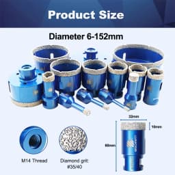 BRSCHNIT Drill Core Bit Drill 6-150mm 1Pc Drill Bit Hole Saw for Granite Porcelain Ceramic Drill Tile Cutter