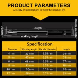 1Pc Diamond Drill Bits Hole Saw Set For Tile Concrete Brick Glass Ceramic Wood Metal Stone 4-12mm Woodworking Tools Dropshipping