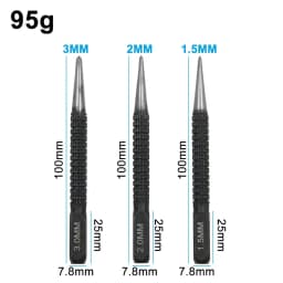 3PC Center Punch Positioning Fixer Black Cylindrical Nail Punching Pin Drilling Tool Accessory Set