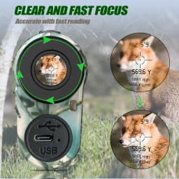 REVASRI Hunting Laser Rangefinder 1000M with Type-C Rechargeable Hunting Range Finder with Target Acquisition Technology