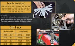 32 Piece Feeler Gauge Portable Durable Various Specifications Arc Stainless Steel Feeler Gauge Gap Gauge Rangefinder