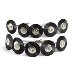 CMCP 10pcs 22mm Polishing Wire Brush Set 3.0mm Shank Stainless Steel/Nylon/Brass for Polishing Grinding For Dremel Rotary Tools