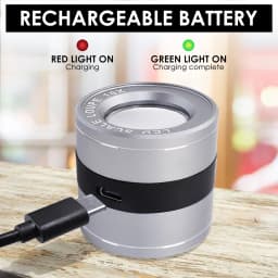10X Magnifying Optical Jeweler Loupe Full Metal 5 LED/5 UV Light User-friendly Rechargeable Loupe