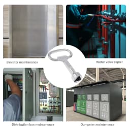 Inside Triangle Key Wrench Multi-function Zinc Alloy Plumber T Style Wrench for Electric Control Cabinet / Tap Water Valve