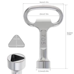 Inside Triangle Key Wrench Multi-function Zinc Alloy Plumber T Style Wrench for Electric Control Cabinet / Tap Water Valve