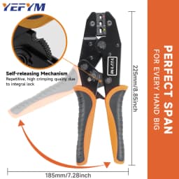 Crimping Tool for Insulated Terminals Wire AWG 20-10 (0.5-6mm²) RV/SV/FDD/MDD Connectors Ratchet Electrical Pliers HX-30J