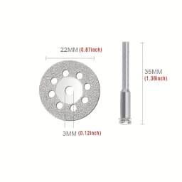 10 Pieces 16-30mm Mini Sharp Hole and No Hole Diamond Cutting Rotary Tool Cutting Disc DIY Tool Accessories with 2 Rods