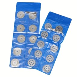 10 Pieces 16-30mm Mini Sharp Hole and No Hole Diamond Cutting Rotary Tool Cutting Disc DIY Tool Accessories with 2 Rods