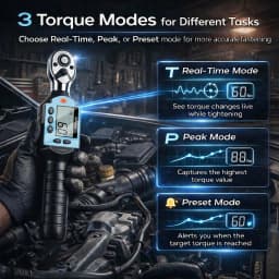 GOYOJO Digital Torque Wrench 2% Accuracy Preset Values with Buzzer, LED Flash Professional Bike Car Repair Adjustable Hand Tool