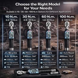 GOYOJO Digital Torque Wrench 2% Accuracy Preset Values with Buzzer, LED Flash Professional Bike Car Repair Adjustable Hand Tool