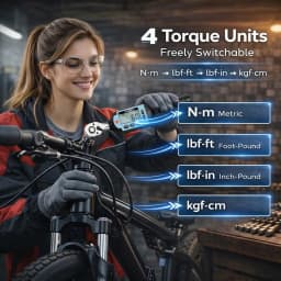 GOYOJO Digital Torque Wrench 2% Accuracy Preset Values with Buzzer, LED Flash Professional Bike Car Repair Adjustable Hand Tool