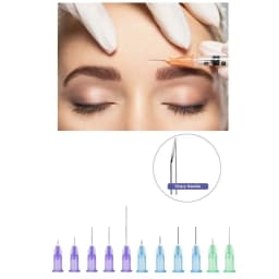 100PCS 25G 30G 32G 33G 34GPainless Needle 4/6/13mm Beauty Ultrafine Piercing Transparent Syringe Injection Glue Clear Tip Cap