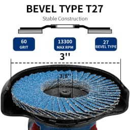 3Pcs Flap Discs 3inch 76mm Angle Grinder Sanding Discs 60 Grit Grinding Wheel Metal Plastic Wood Removal Abrasive Tool