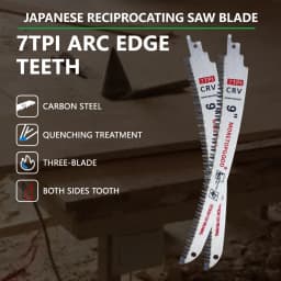 3PCS 7T Arc Edge Reciprocating Saw Blade, Japanese Teeth with Curved Edge Wood Pruning Saw Blades for Tree Trimming