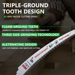 3PCS 7T Arc Edge Reciprocating Saw Blade, Japanese Teeth with Curved Edge Wood Pruning Saw Blades for Tree Trimming
