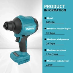 Makita DAS180 18V Brushless Cordless Air Blower Dust Removal Tool with Nozzle for Machinery and Workbench Cleaning
