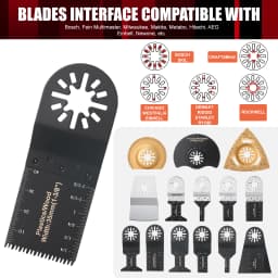 10-42Pcs Oscillating Saw Blades Set Universal Closed-Back Multitool Blades for Wood Plastic Metal Fits Most Oscillating Tools