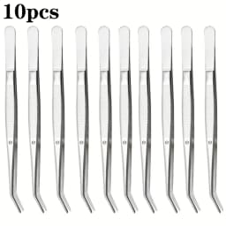 1/5/10pcs Precision Stainless Steel Tweezers Set,Multifunctional Stainless Steel Tweezers with Curved Serrated Tips Dental tools