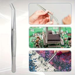 1/5/10pcs Precision Stainless Steel Tweezers Set,Multifunctional Stainless Steel Tweezers with Curved Serrated Tips Dental tools