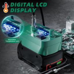Nananuu 60W PCB Cordless Electric Soldering Iron Set Kit Switch Adjustable Temperature LCD Welding Tool Ceramic Heater Soldering