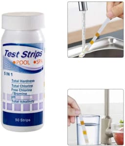 50pcs Multipurpose 5 in 1 Chlorine PH Test Strips SPA Swimming Pool Water Tester Paper Hardness Tool
