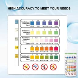 50pcs Multipurpose 5 in 1 Chlorine PH Test Strips SPA Swimming Pool Water Tester Paper Hardness Tool