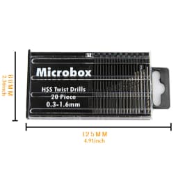 20pcs/set 0.3mm-1.6mm Mini High Speed Steel Twist Drill Bit Set Micro HSS drill bit set with Case