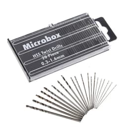 20pcs/set 0.3mm-1.6mm Mini High Speed Steel Twist Drill Bit Set Micro HSS drill bit set with Case