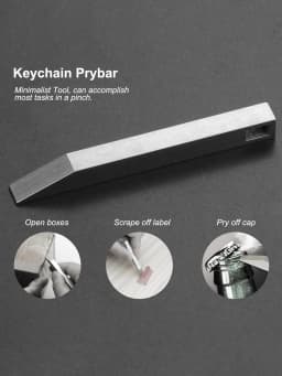 Edc Pry Bar, Edc Keychain Tool, Heavy Duty Stainless Steel Keychain Pocket Pry Bar for Everyday Carry and Outdoor Activities - M
