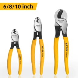 BAIHU 6/8/10 inch Insulated Cable Cutter Electrician Professional Pliers Shock Wire Stripper Pliers Cable Scissors Hand Tools