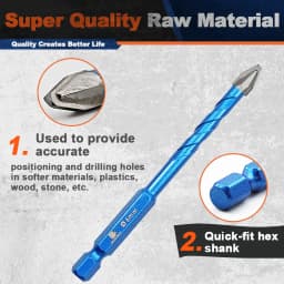 BRSCHNITT 5pcs Drill Core Bit Sets For Plastic Wood Tile Hex Shank Masonry Bit Masonry Glass Screw Carbide Eccentric Drill